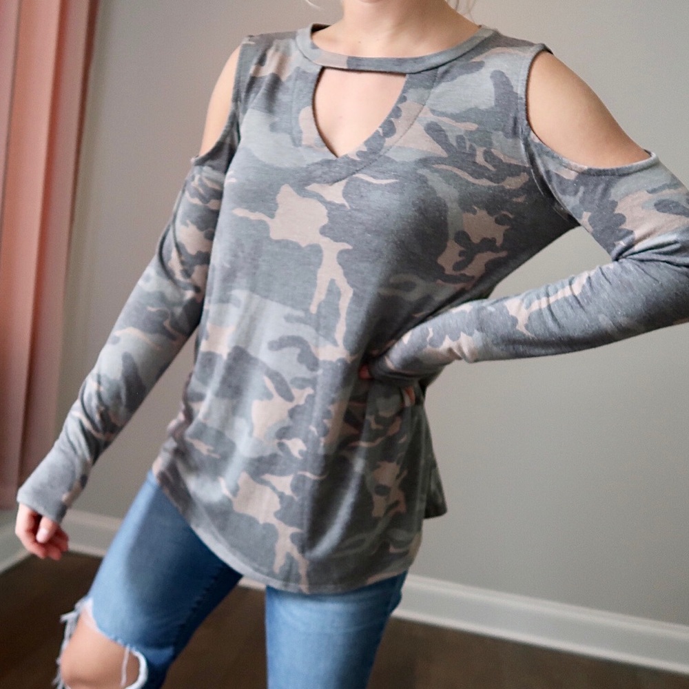 camo boutique top